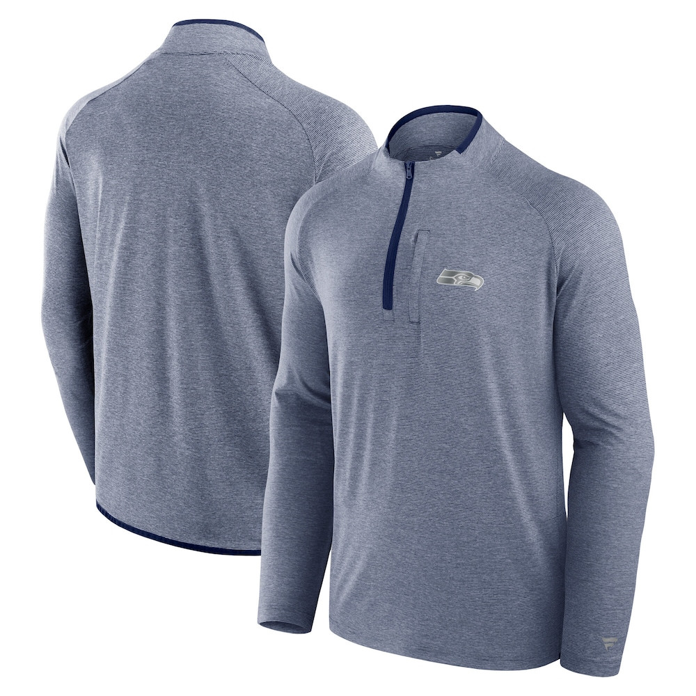 Seattle Seahawks Merch - Unisex Fanatics College Front Office Performance Primary Quarter-Zip Jacket, Navy - Best Football Gift Ideas