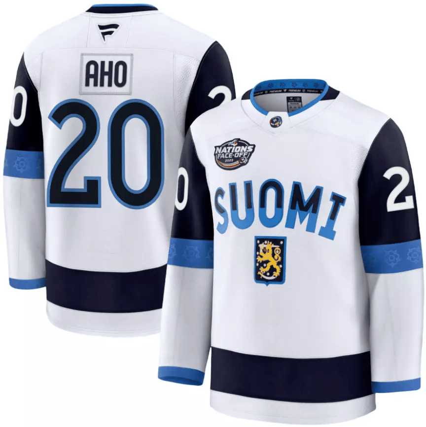 Sebastian Aho Finland 2025 4 Nations Face-Off Premium Jersey
