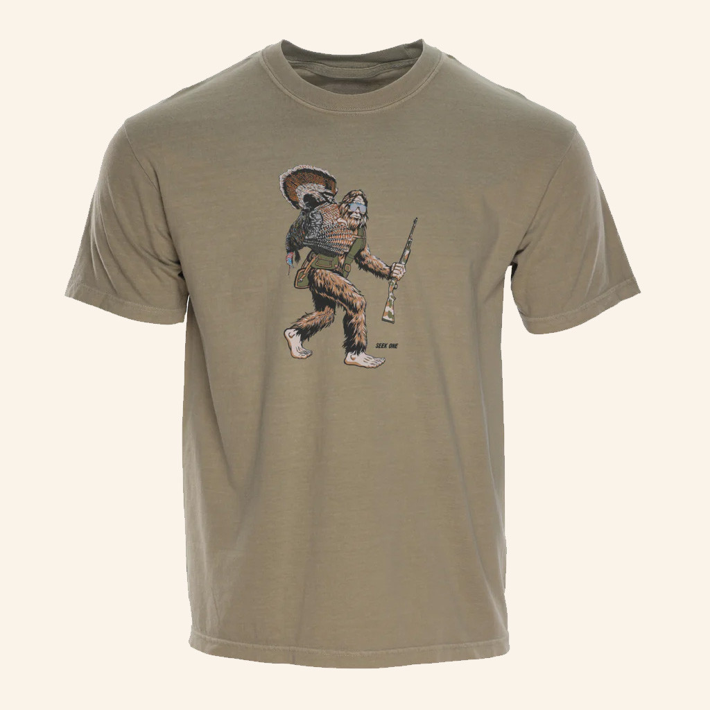 Seek One Merch Bigfoot Turkey Packout Shirt Gift Ideas For Outdoor Lovers