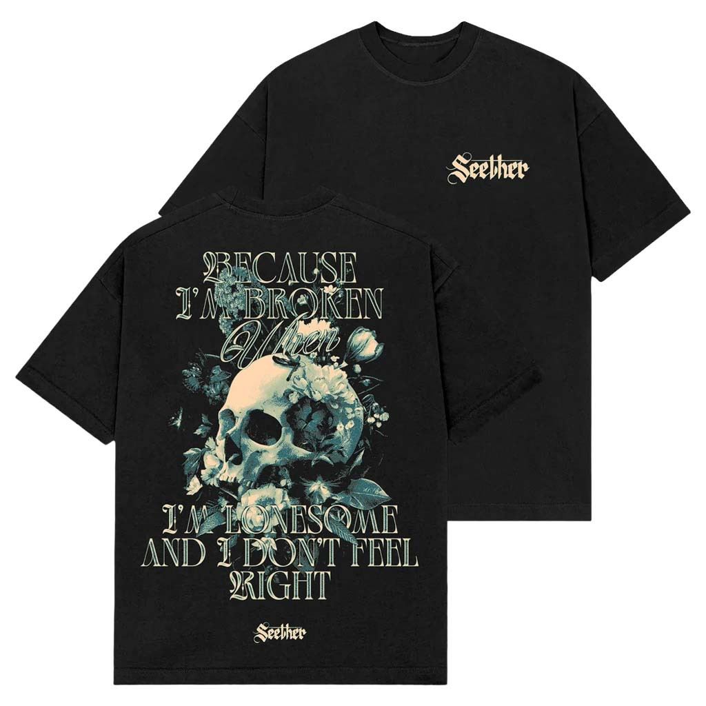 Seether Merch 2026 Broken Lyrics T-Shirt Best Gifts For Rock Music Lovers