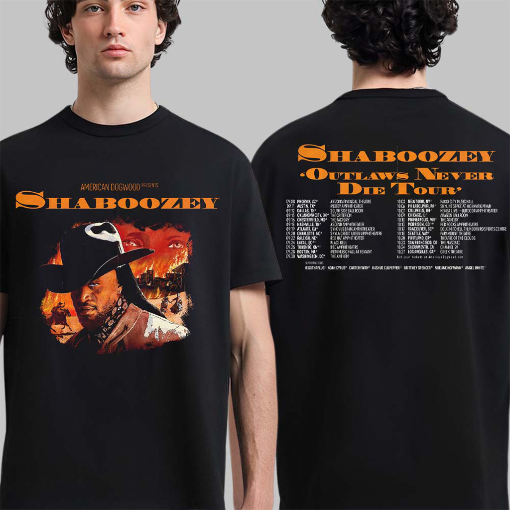 Shaboozey Outlaws Never Die Tour 2026 North America Schedule Dates T-Shirt Shaboozey Merch