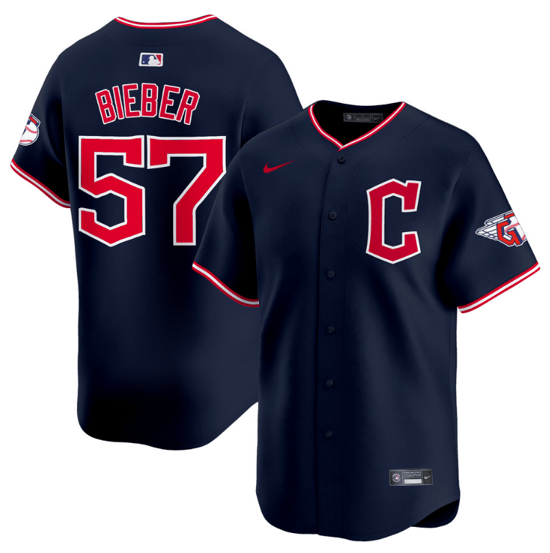 Shane Bieber Cleveland Guardians 2025 Vapor Premier Limited Jersey - Navy