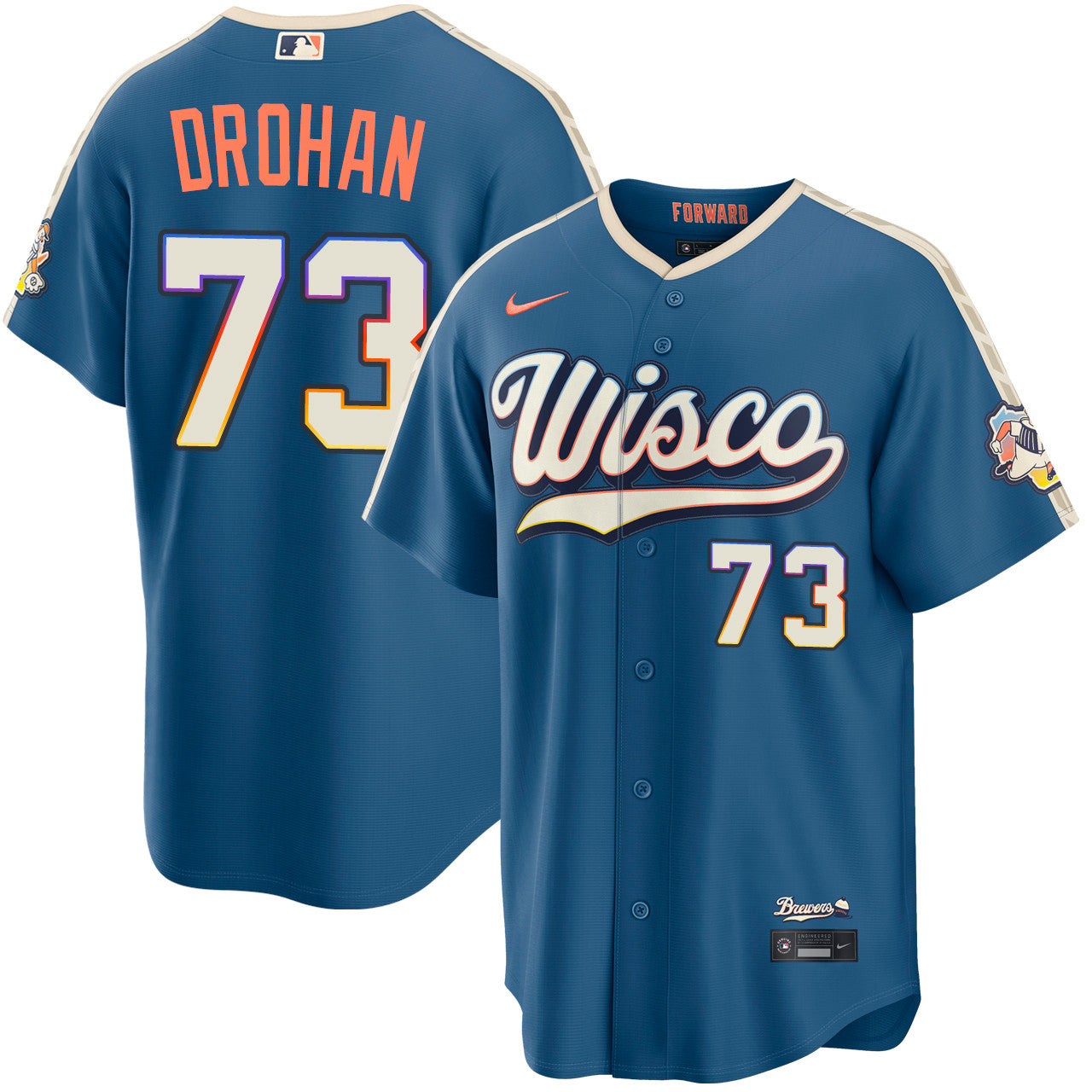Shane Drohan Milwaukee Brewers 2026 City Connect Stadium Jersey - Mineral Blue
