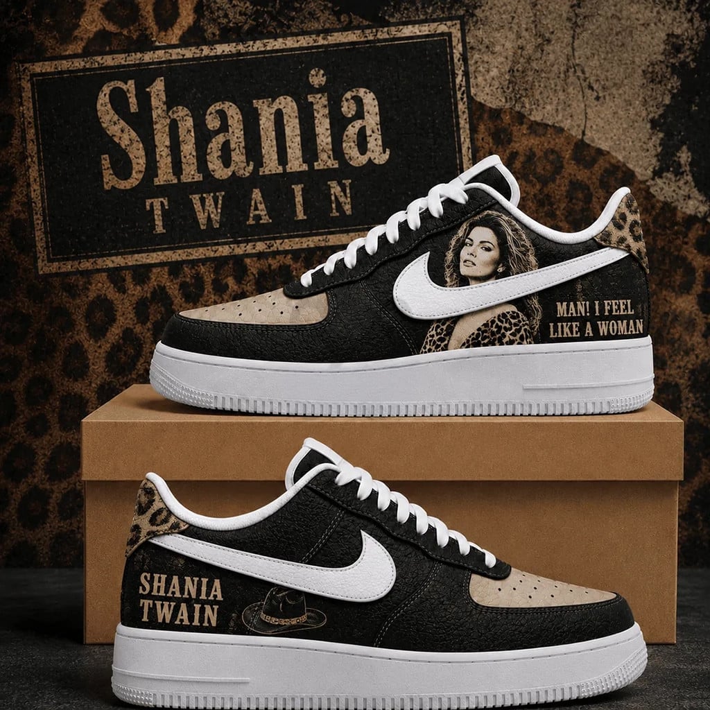 Shania Twain Black Leopard Shoes Sneakers 2026 Shania Twain Merch Best Gift For Mom