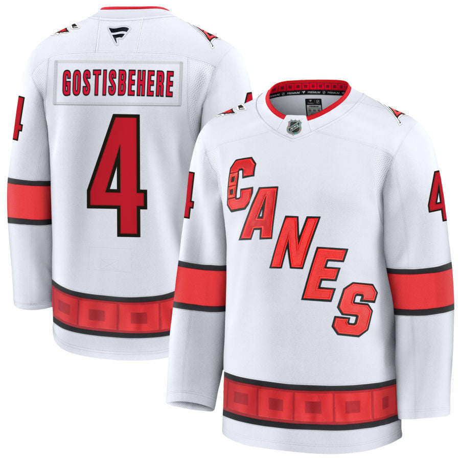 Shayne Gostisbehere Carolina Hurricanes 2025 Away Jersey - White 1 Shayne Gostisbehere Carolina Hurricanes 2025 Away Jersey - White