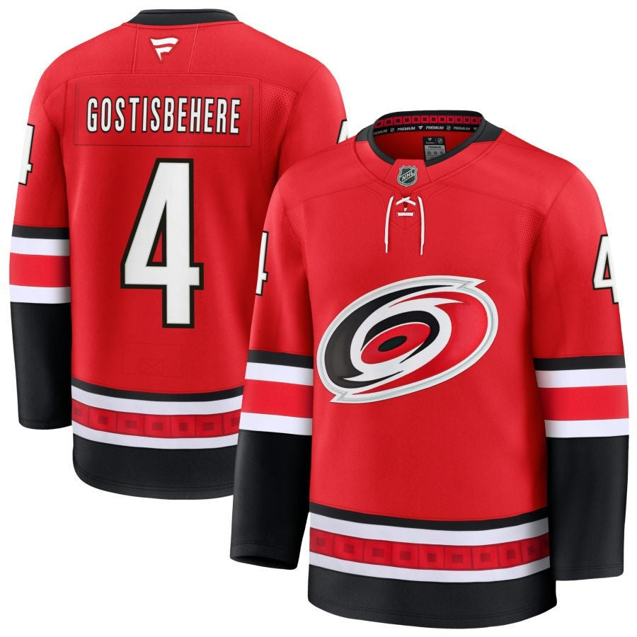 Shayne Gostisbehere Carolina Hurricanes 2025 Red Alternate Premium Jersey 1 Shayne Gostisbehere Carolina Hurricanes 2025 Red Alternate Premium Jersey
