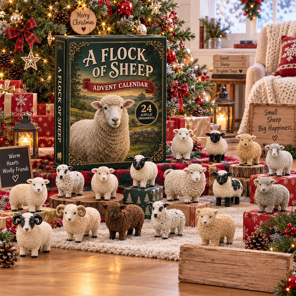 Sheep Advent Calendar 2026 24 Days Christmas Mystery Ornaments Farm Animal Lover Holiday Gift