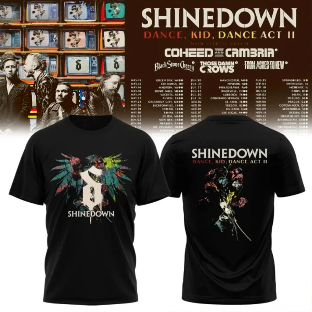 Shinedown Dance-Kid-Dance Act II World Tour Logo T-Shirt Good Gifts For Dads