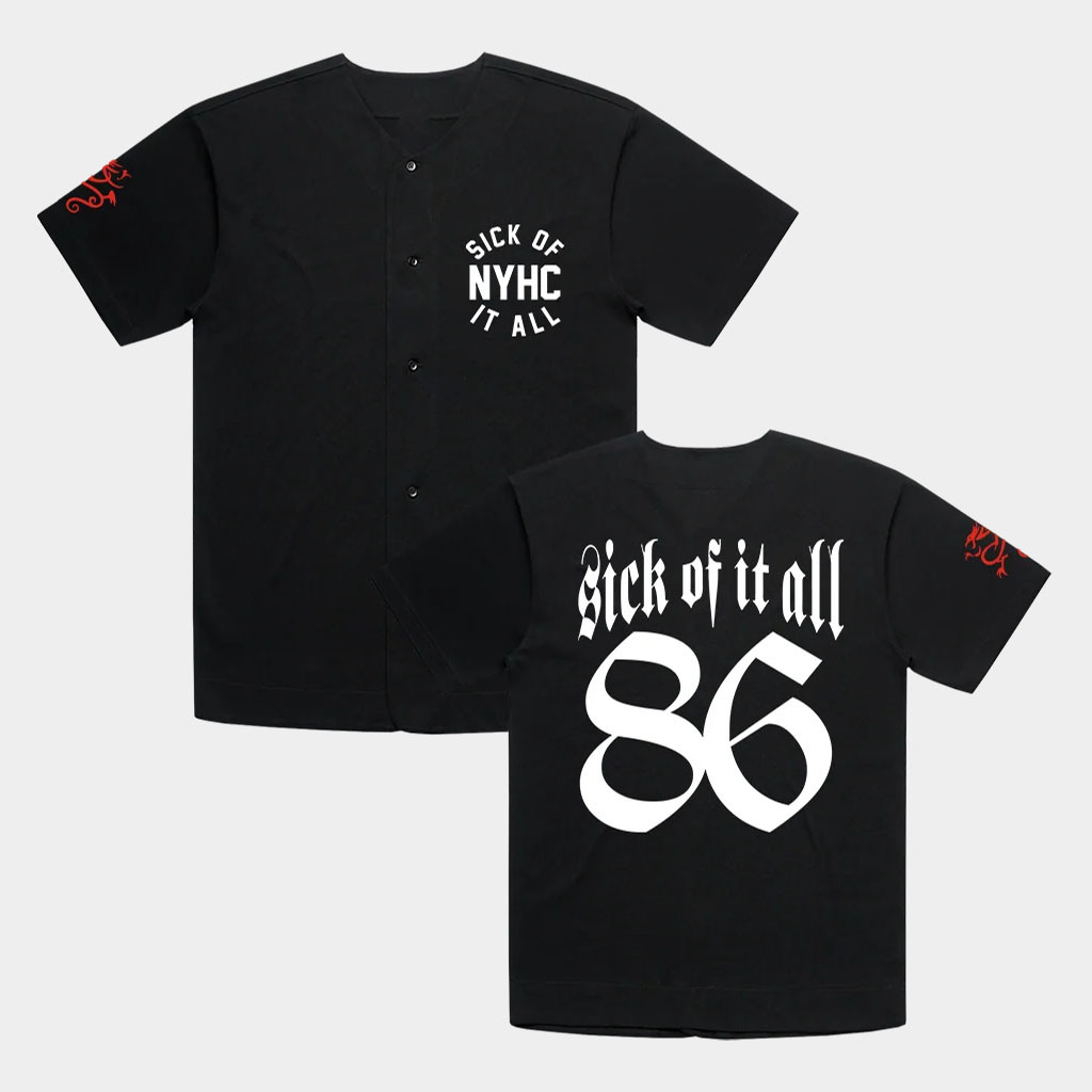 Sick Of It All Merch 2026 Sick Of It All 86 No Tears Baseball Jersey Gifts For Rock Lovers