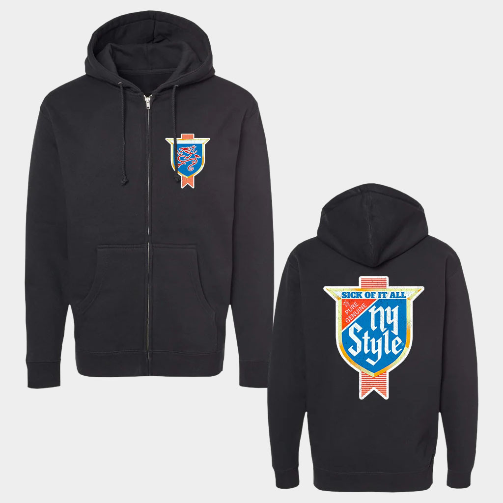 Sick Of It All Merch 2026 Sick Of It All Pure Genuine Badge Zip Hoodie Black Gifts For Fans