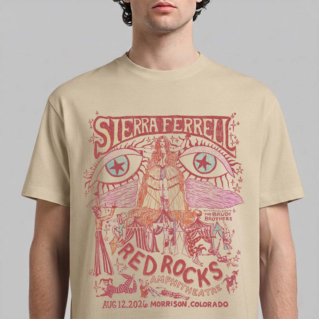 Sierra Ferrell Red Rocks 2026 T-Shirt In Morrison CO On August 12 2026 Tee Sierra Ferrell Merch