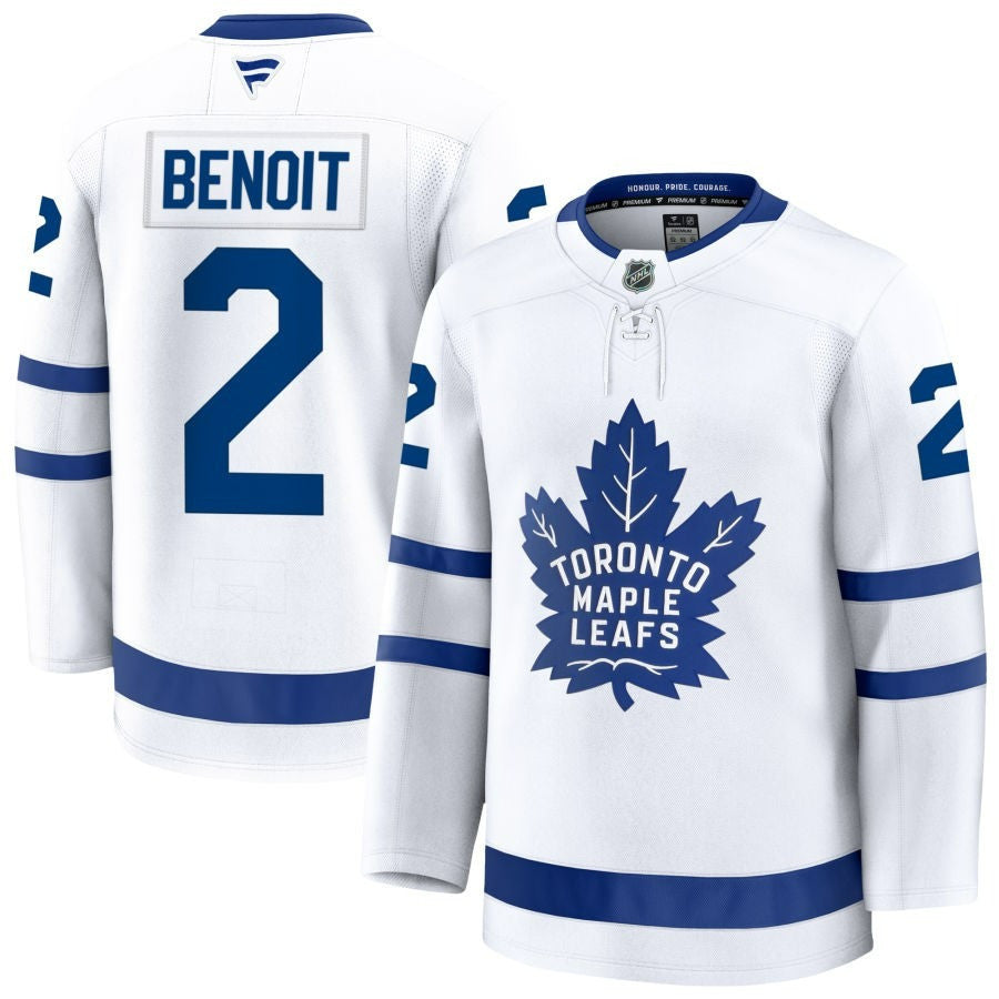 Simon Benoit Toronto Maple Leafs 2025 Away Premium White Jersey 1 Simon Benoit Toronto Maple Leafs 2025 Away Premium White Jersey