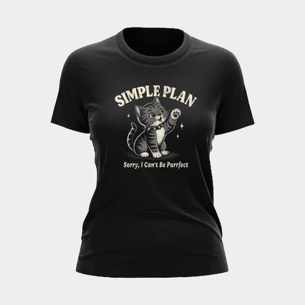 Simple Plan Merch Simple Plan Sorry I Can't Be Purrfect Cat T-Shirt Gifts For Her