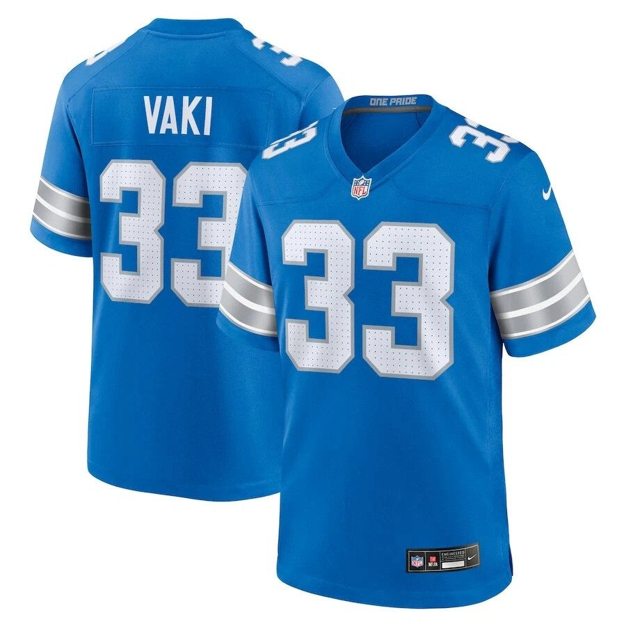 Sione Vaki Detroit Lions 2025 Player Game Jersey - Blue