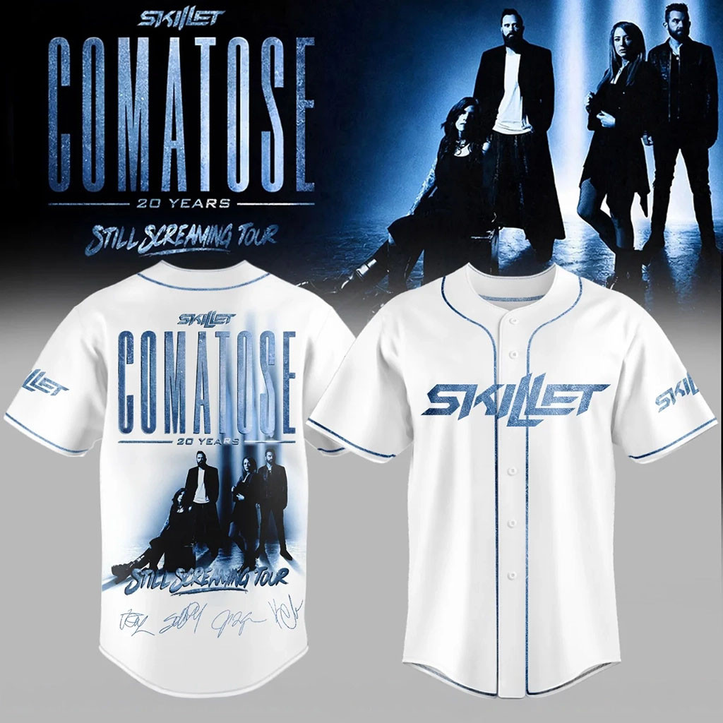 Skillet Comatose 20 Years Still Screaming Tour Baseball Jersey Skillet Merch Fans Gifts