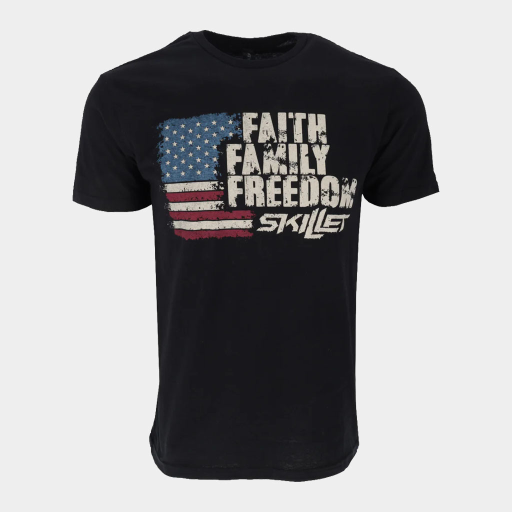 Skillet Merch 2026 Faith Family Freedom T-Shirt Patriotic Shirt Gift For Rock Fans