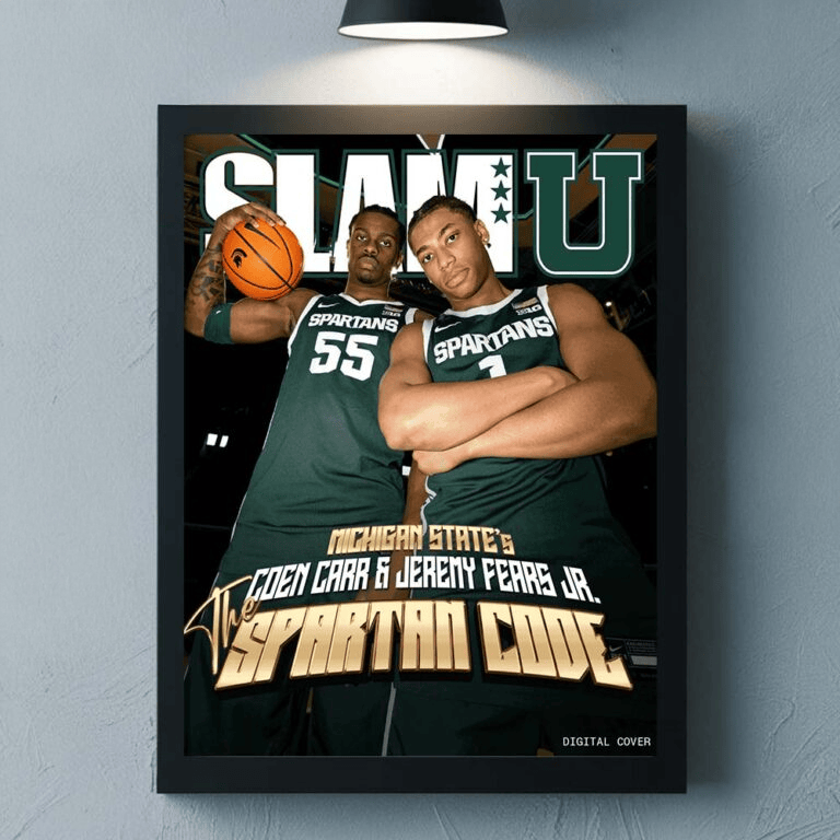 SLAMU Michigan State Spartans Coen Carr And Jeremy Fears Jr The Spartan Code Magazine Cover Poster Home Decor