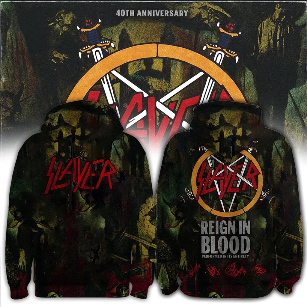 Slayer Reign In Blood 40Th Anniversary 2026 Hoodie Slayer Hoodie Gift For Thrash Metal Fan