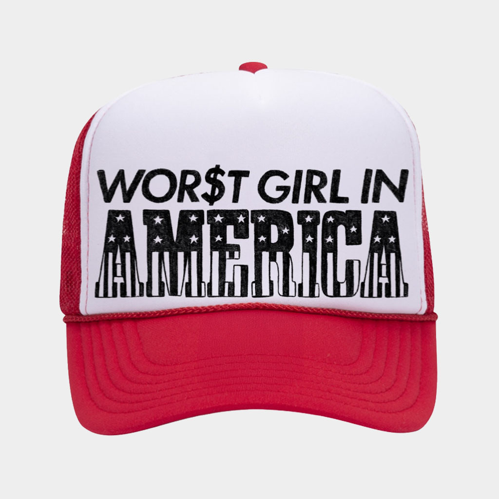 Slayyyter Merch 2026 Worst Girl In America Trucker Hat Cool Gifts For Music Lovers