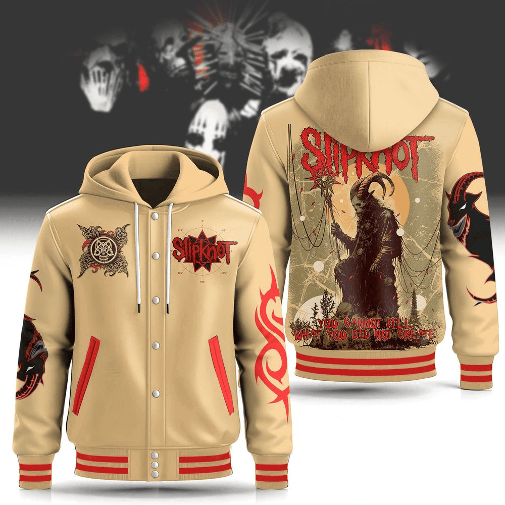 Slipknot Rock Band Hooded Varsity Jacket Slipknot Merch Music Lover Awesome Father's Day Gifts