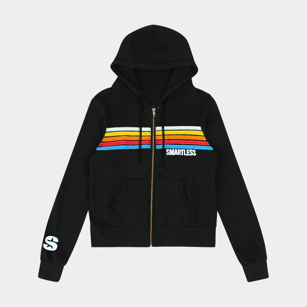 SmartLess Merch 2026 SmartLess x Aviator Nation 5 Stripe Zip Hoodie Gifts For Podcast Fan
