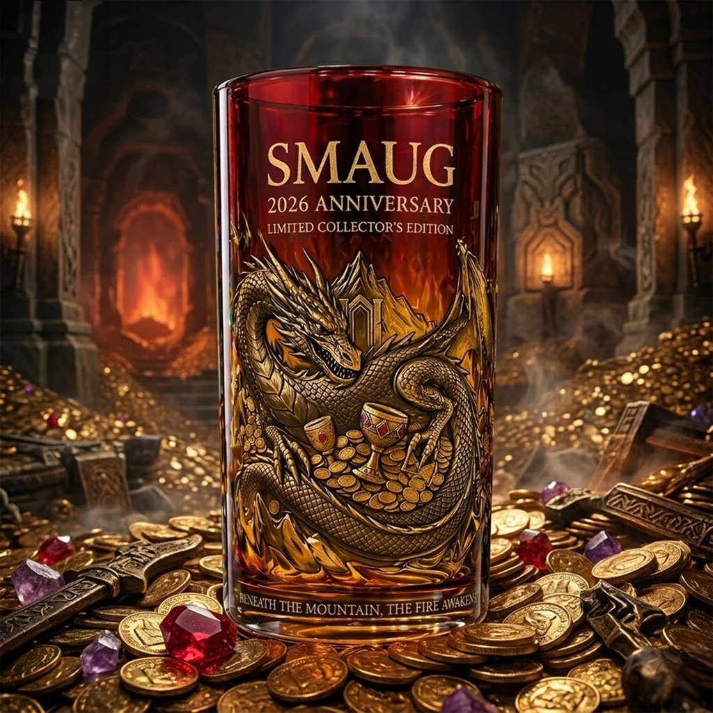 Smaug Fire King 2026 Anniversary Commemorative Glass Smaug The Hobbit Merch Gifts For Husband