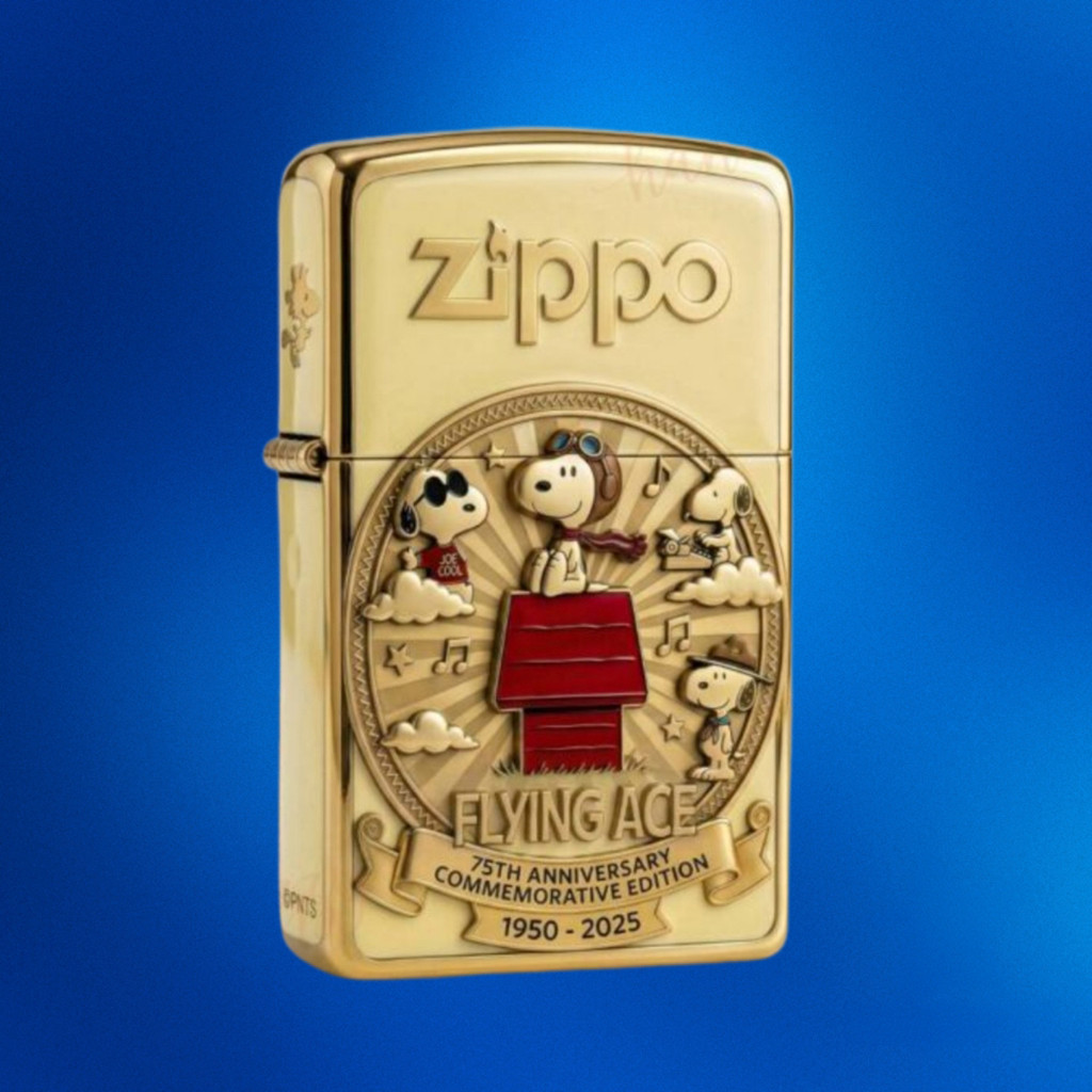 Snoopy 75th Anniversary Flying Ace Zippo Lighter Case Snoopy Merch Gifts For Husband