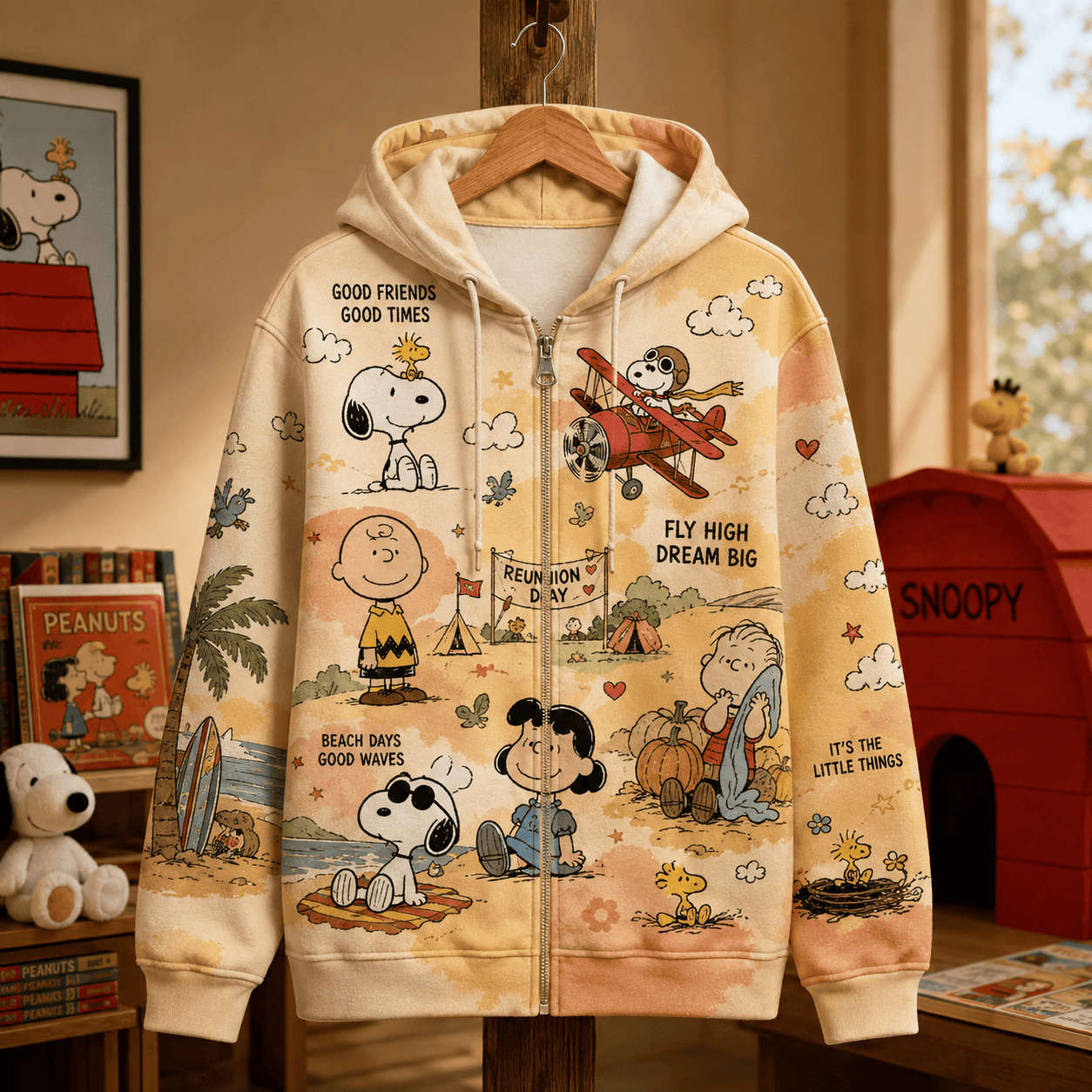 Snoopy Peanuts And Friends Adventure Zip Hoodie Peanuts Merch Gift For Cartoon Lovers