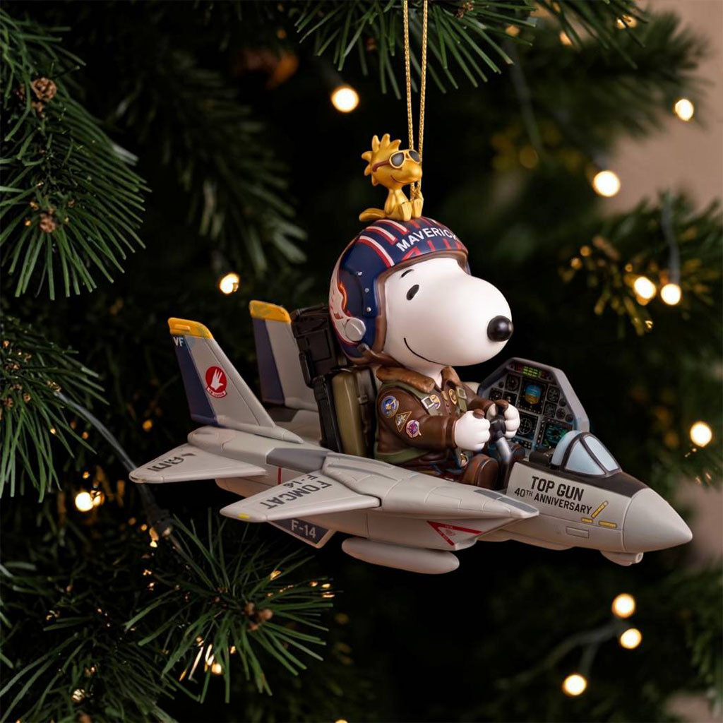 Snoopy Pilot Top Gun 40th Anniversary Fighter Ornament Christmas Ornaments Xmas Gifts