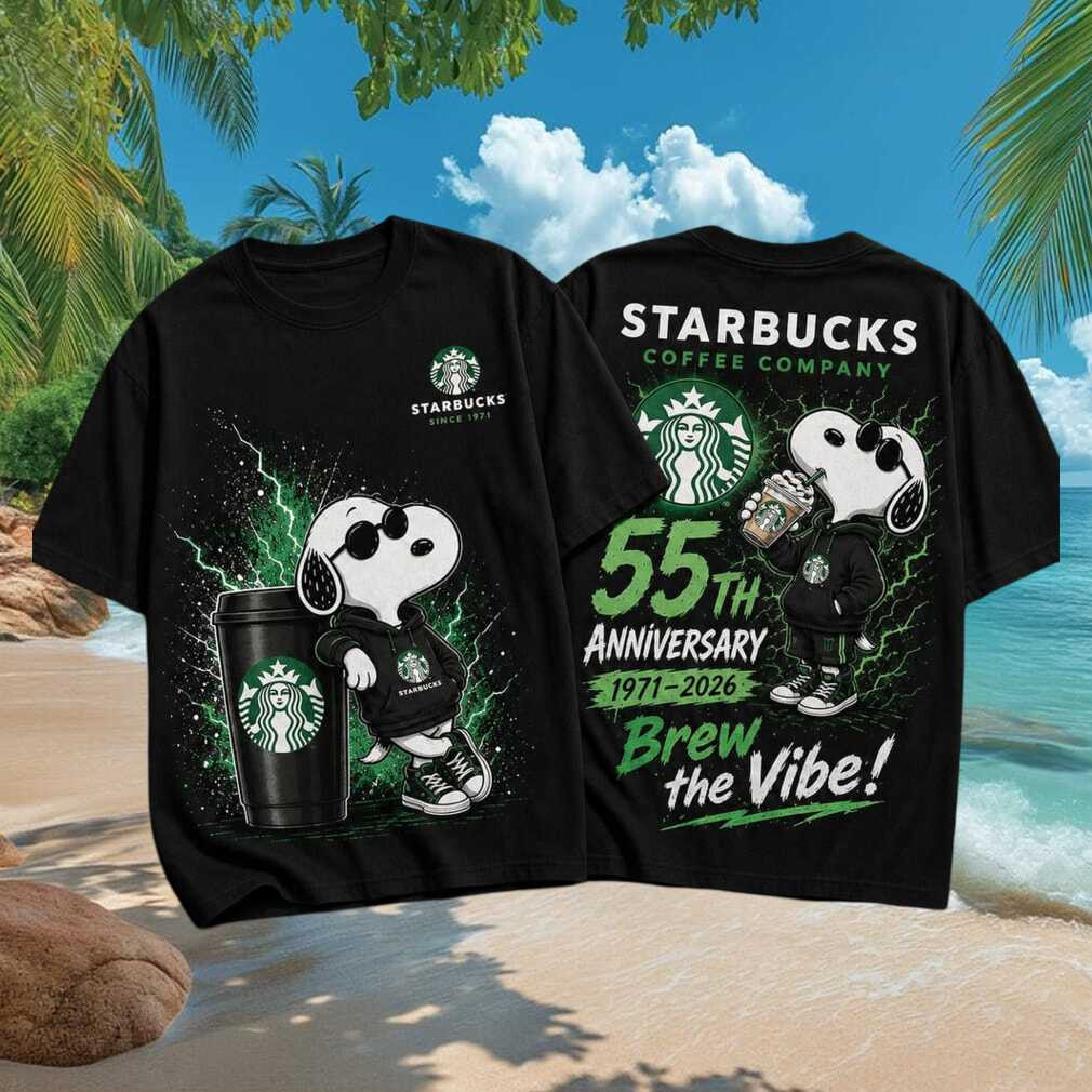 Snoopy Starbucks 55th Anniversary Brew The Vibe T-Shirt Funny Snoopy Merch BFF Gifts