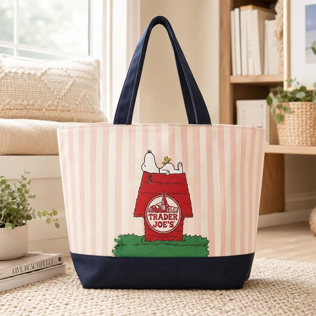 Snoopy Trader Joes Doghouse 2026 Drop Tote Bag Snoopy Merch Best Gifts For Her