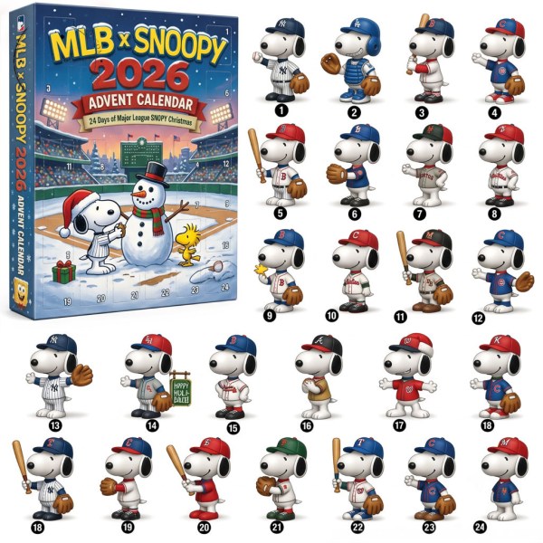 Snoopy X Baseball 2026 Advent Calendar Christmas Ornaments Snoopy Merch Gift For Baseball Fans - Image 2