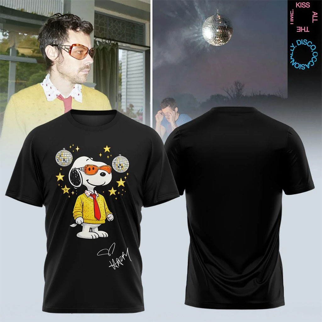 Snoopy x Harry Styles Merch 2026 Kiss All The Time Disco Occasionally T-Shirt Gift For BFF