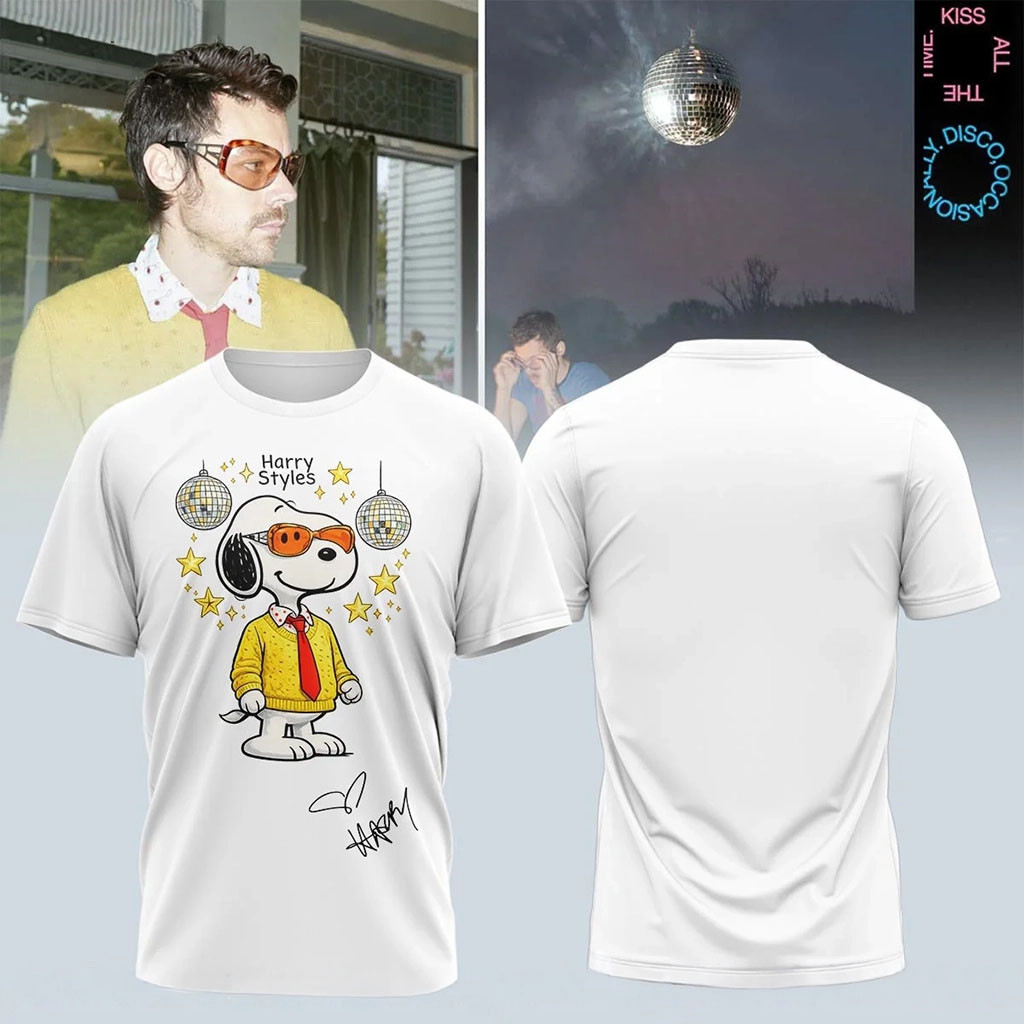 Snoopy x Harry Styles Merch Kiss All The Time Disco Occasionally Shirt Birthday Gifts For BFF