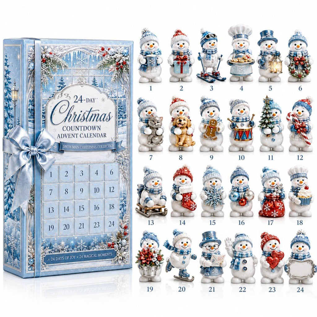 Snowman Christmas Advent Calendar Cute Countdown Box Xmas Gift For Daughters