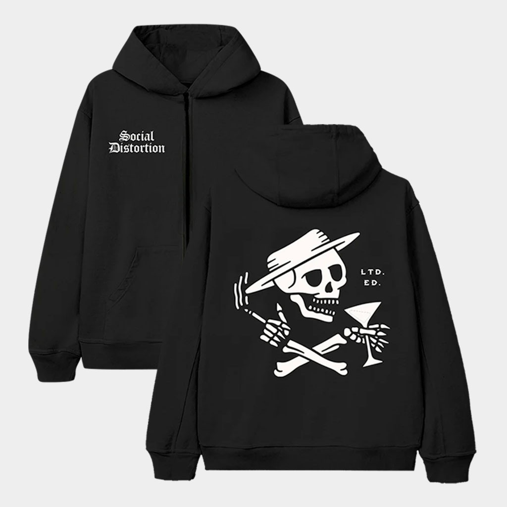 Social Distortion Merch 2026 Crossed Skelly Zip Hoodie Presents For Music Lovers