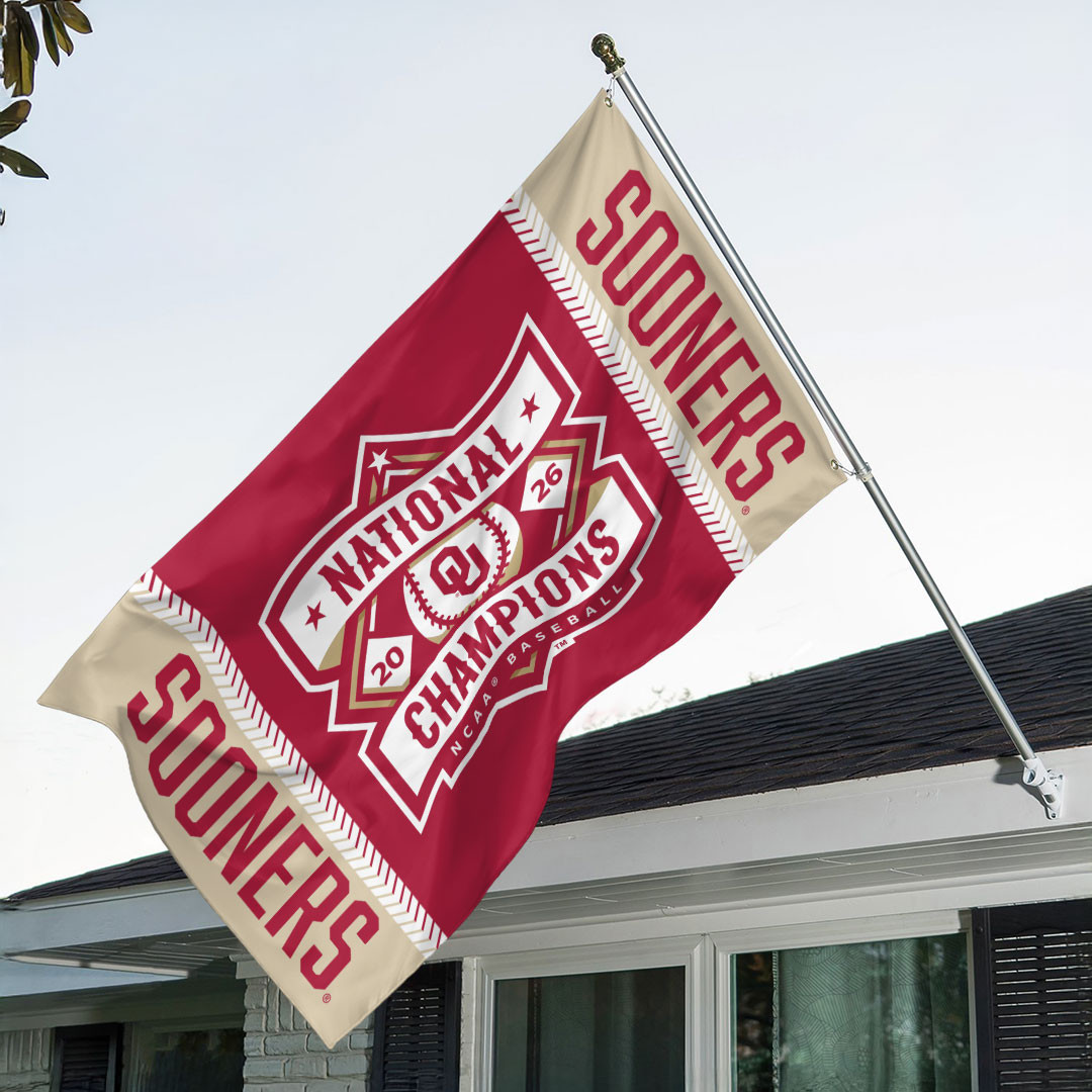 Sooners Championship Merch Oklahoma Sooners 2026 Baseball Men’s College World Series Champions Flag