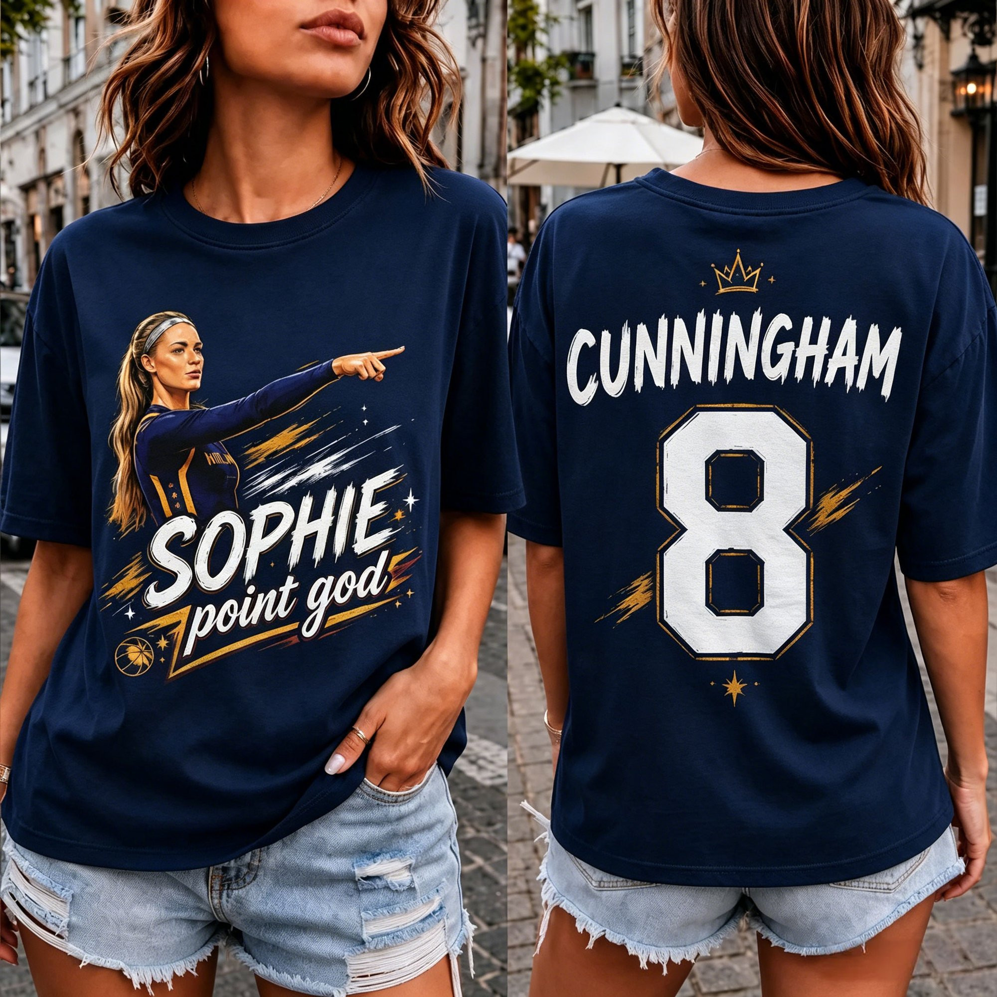 Sophie Cunningham Pointing Shirt #8 Sophie Point God T-Shirt Presents For Basketball Fans