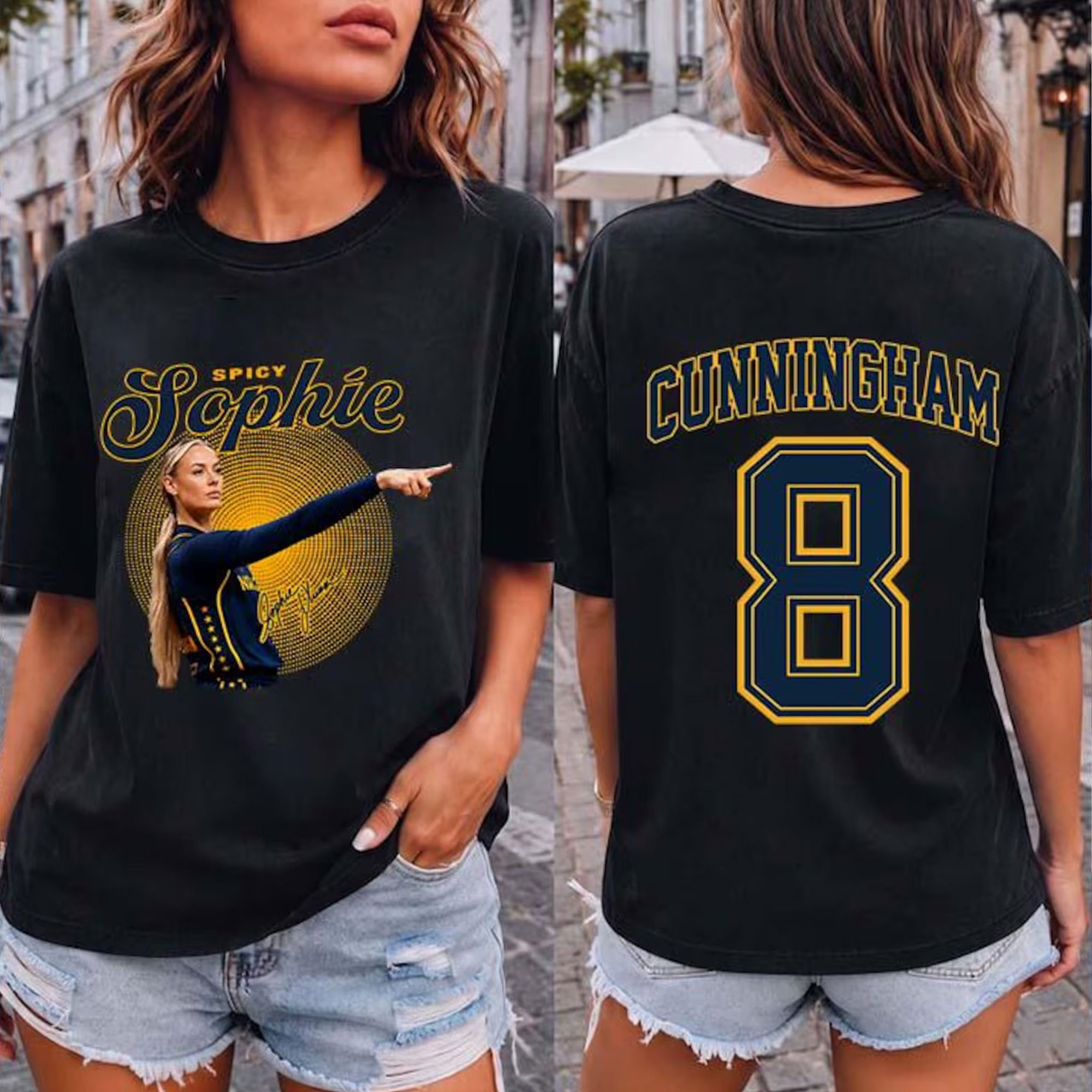 Sophie Cunningham Pointing Shirt #8 Spicy Sophie T-Shirt Indiana Fever Merch Gifts For Friends