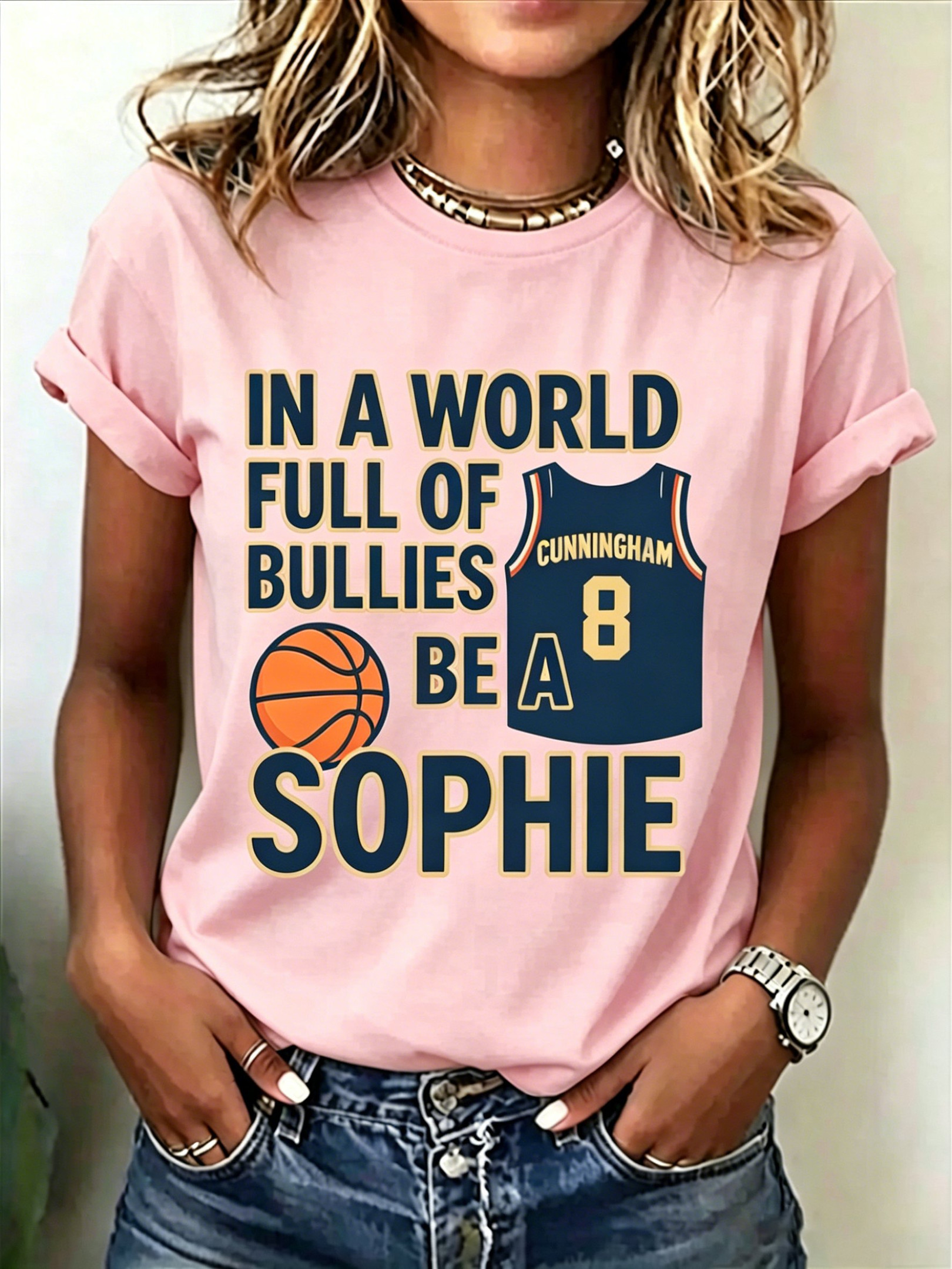 Sophie Cunningham Pointing Shirt In A World Full Of Bullies Be A Sophie T-Shirt Basketball Tees