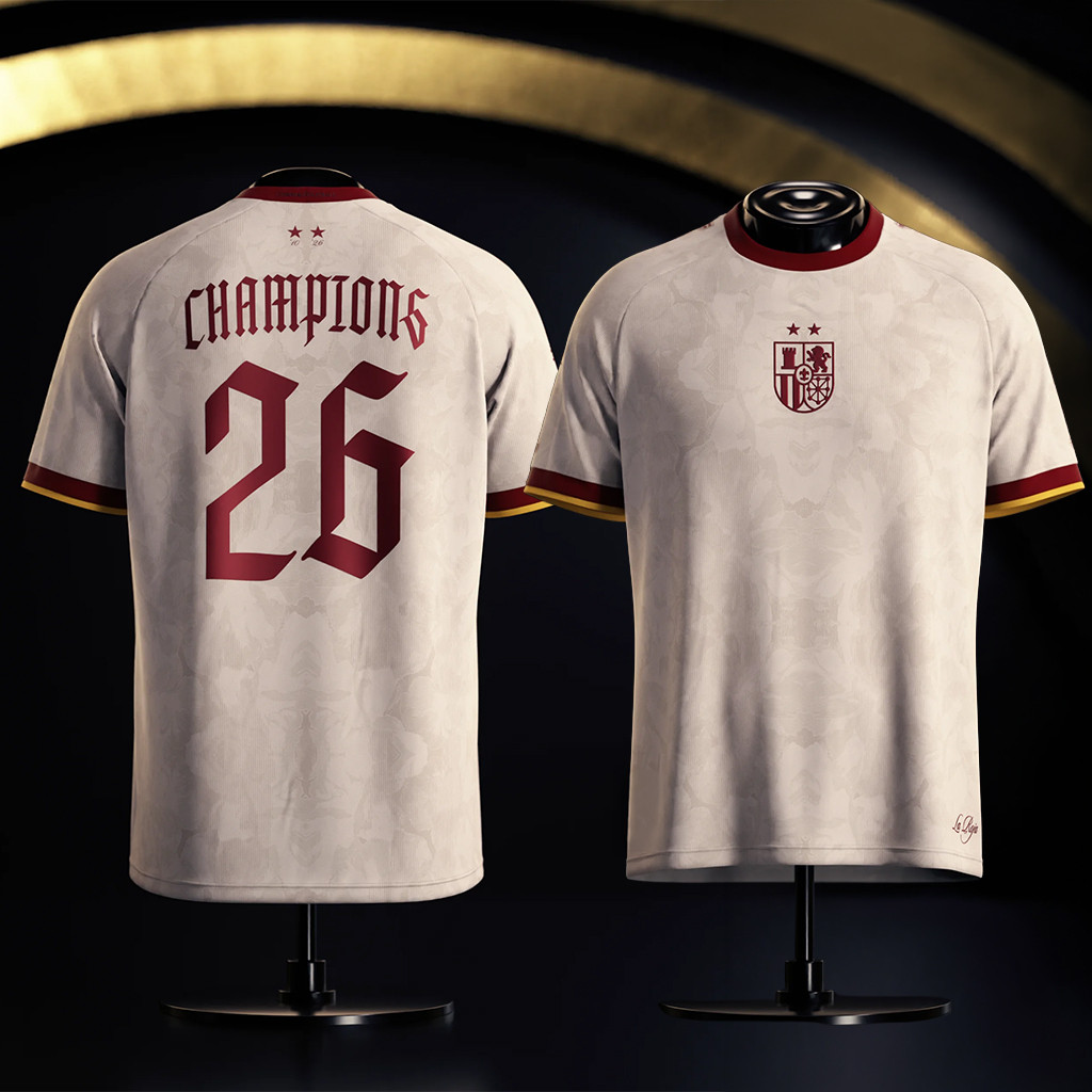 Spain 2026 World Cup Champions Jersey White Spain FIFA Champions Merch Gift For Brothers