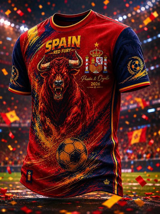 Spain 2026 World Cup Merch Spain Red Fury T-Shirt Game Day Shirt Best Gifts For Football Fans