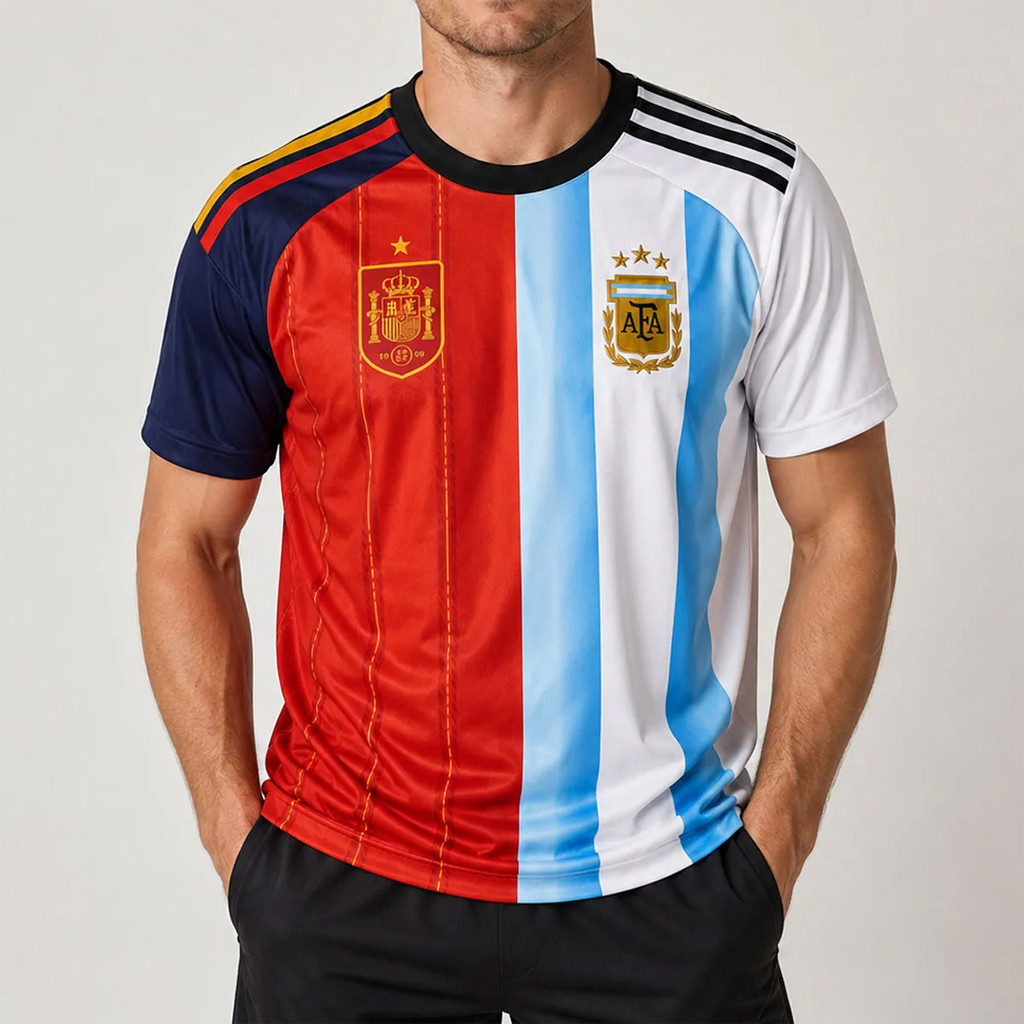 Spain Argentina World Cup 2026 Jersey Half Spain Half Argentina Jersey Football Fan Merch Gifts
