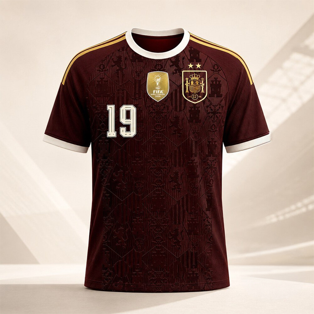 Spain Lamine Yamal 19 Kit 2026 World Cup Champions Jersey Shirt Spain Football Fan Apparel