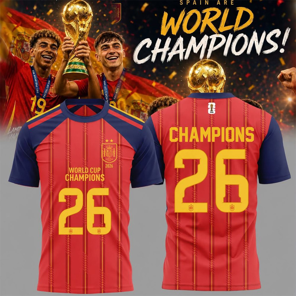 Spain National Football Team 2026 World Cup Champions Home Jersey Spain Winner Merch For Fans