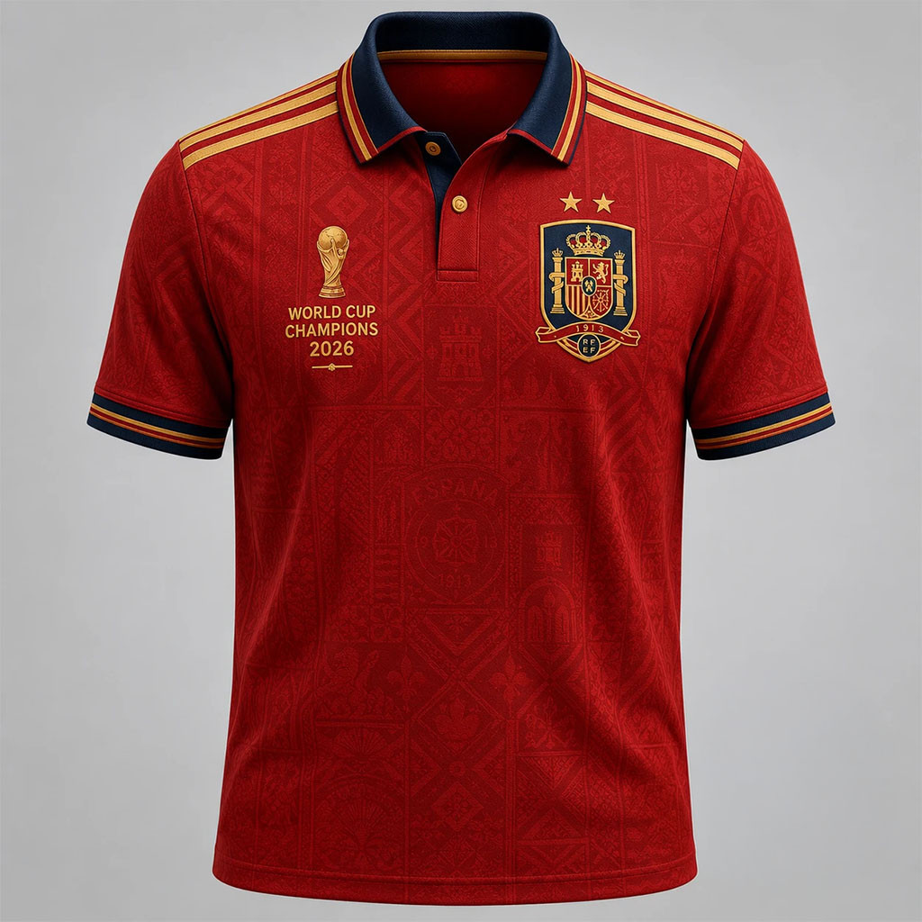 Spain National Football Team World Cup Champions 2026 Polo Shirt Spain FIFA Champions Merch