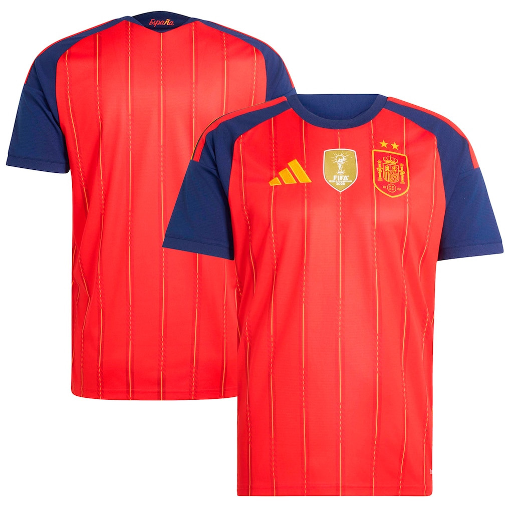 Spain World Cup Champions Merch 2026 Spain 2-Star FIFA World Cup Champions Jersey Red Fan Gifts