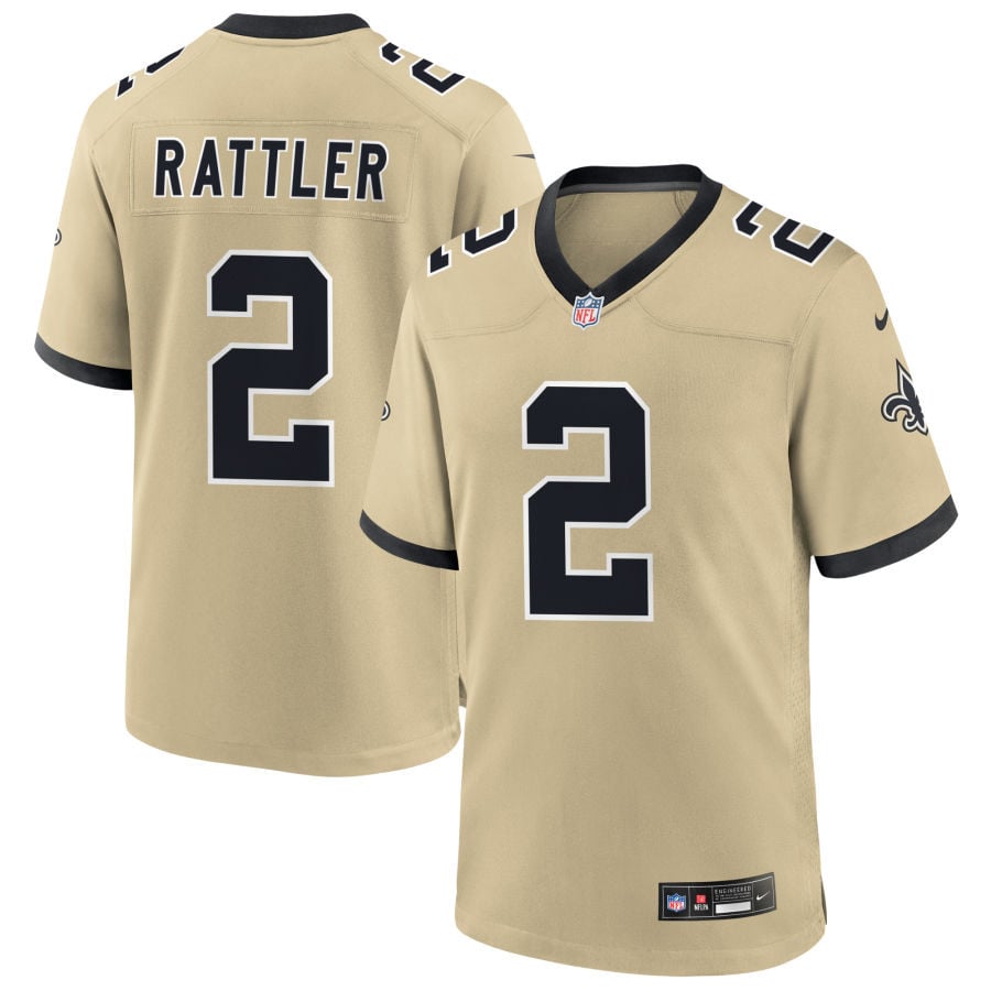 Spencer Rattler New Orleans Saints 2025 Gameday Golds Alternate Game Jersey - Gold