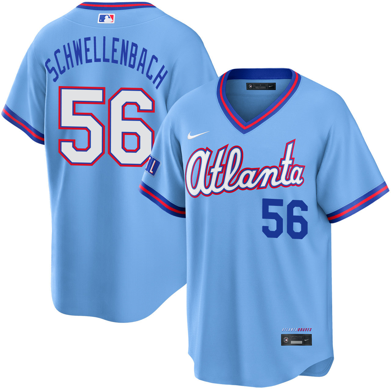 Spencer Schwellenbach Atlanta Braves 2026 City Connect Stadium Jersey - Powder Blue