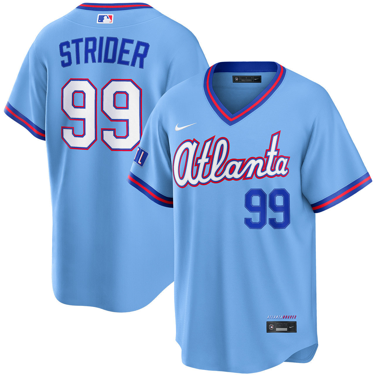 Spencer Strider Atlanta Braves 2026 City Connect Stadium Jersey - Powder Blue